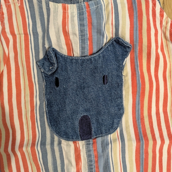 Vintage Striped Puppy Short Overalls - Picture 3 of 4
